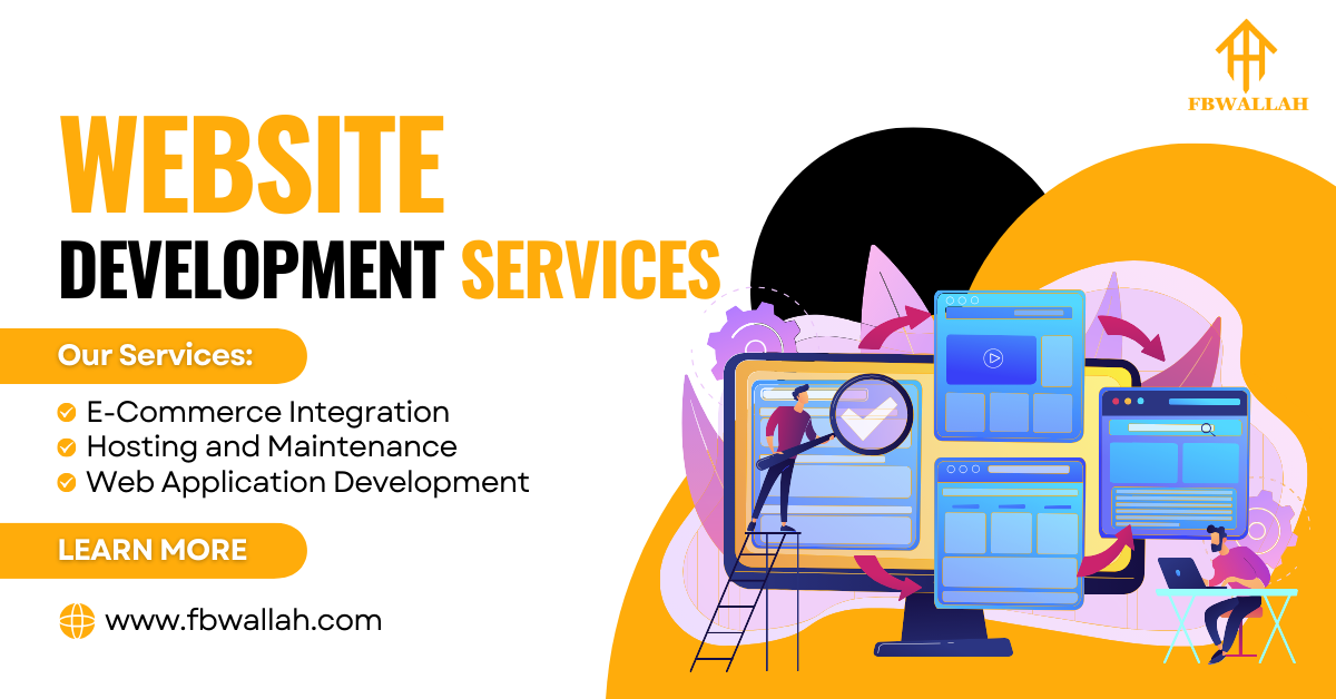 Purple Illustration Website Development Services Facebook Ad